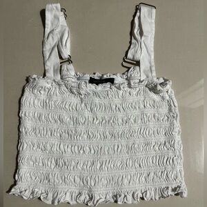Forever 21 White Smocked Crop Top